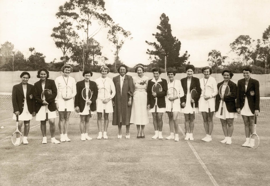 From left to right: Ruia Morrison (NZML), Anne Malcom (NZML), Beryl Penrose (Aust), Taini Royal (NZM), Barabara Worley (Aust), Phyllis Garlick (NZM Chaperon), Joyce Morgan (NZM Chaperon), Mary Ann Dewes (NZM), Mary Carter (Aust), Pat Davis (NZM), Thelma Long (Aust), Lillian Adsett (NZM), Margaret Emery (NZM)